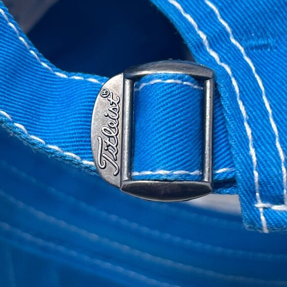 Titleist FootJoy Hat One Size Pro V1 Golf Cap Blue Adjustable Strap 100% Cotton - Picture 10 of 11